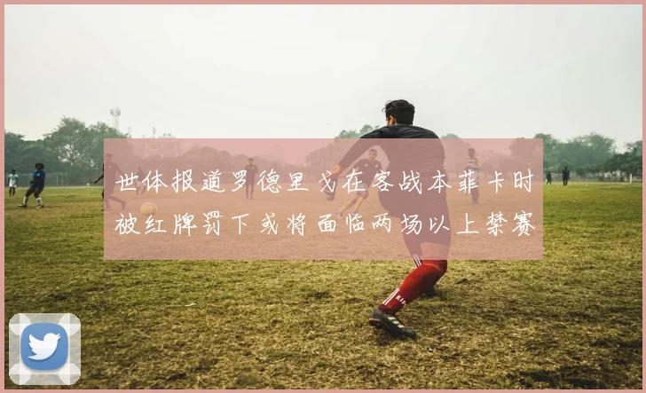 世体报道罗德里戈在客战本菲卡时被红牌罚下或将面临两场以上禁赛处罚